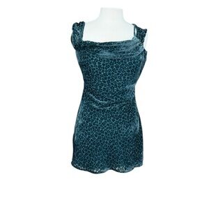 All in Favor Blue Teal Textured Dress Size Small